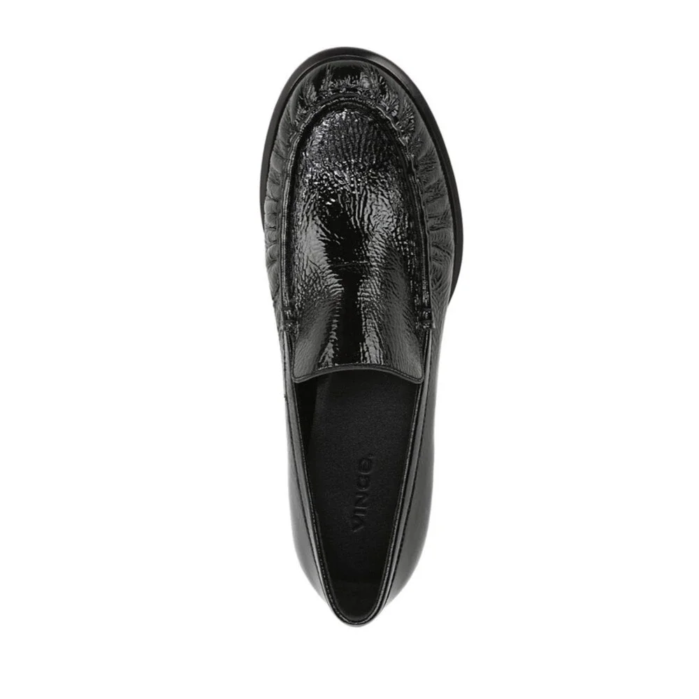 Vince Nora Black Patent Leather Slip-On Loafers 7.5